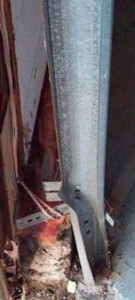 a bent door track